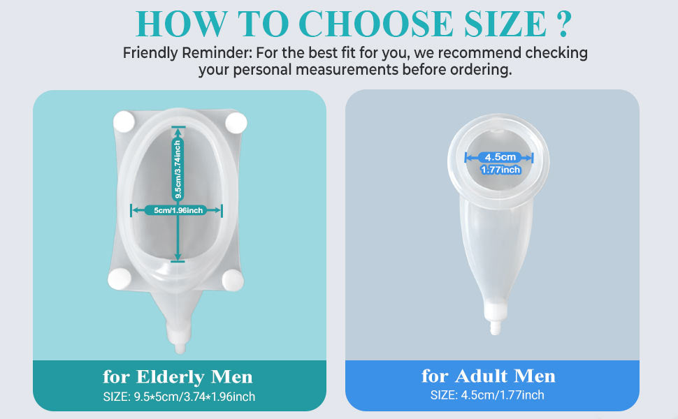 Urine Collection Bag Condom Catheters for Men Reusable Portable Wearable Urinary Drainage with 2 Urine Catheter Bag System (Blue-Elderly Men)