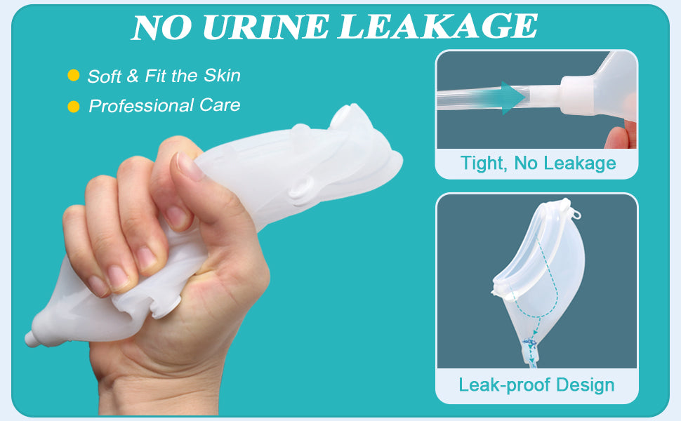 Urine Collection Bag Condom Catheters for Men Reusable Portable Wearable Urinary Drainage with 2 Urine Catheter Bag System (Blue-Elderly Men)